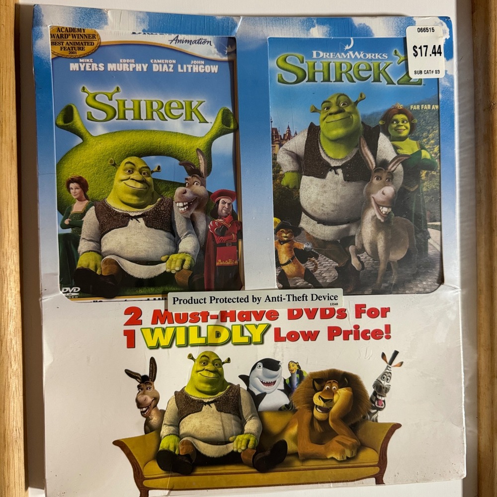 Shrek & Shrek 2 DreamWorks DVD 2-Disc Set New Sealed 2004 Full Screen Bundle NEW